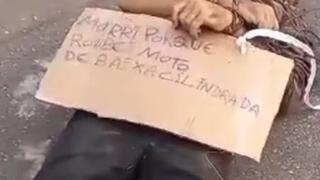 Corpo é encontrado com mãos amarradas e com cartaz em Rondonópolis