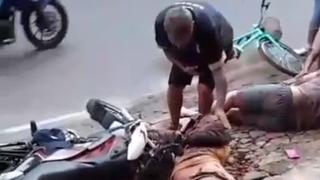 Colisão entre carro e moto deixa dois feridos no bairro Jaderlândia, em Ananindeua